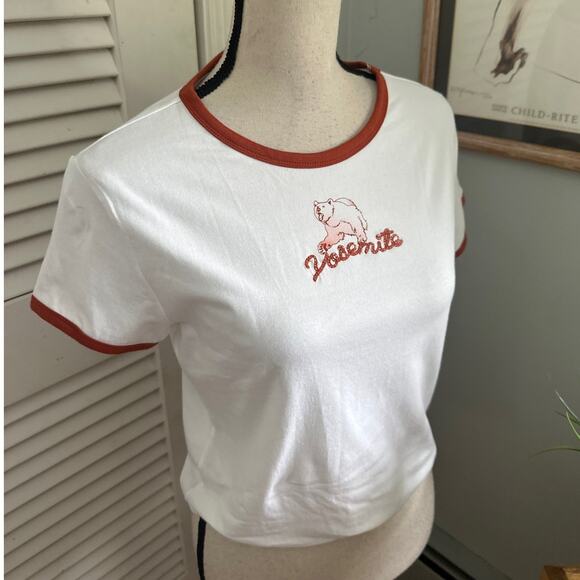 LOVE PEACE LAZY DAYS Womens Shirt XL Yosemite Ringe Tee Grizzly Graphic Casual - Picture 4 of 9